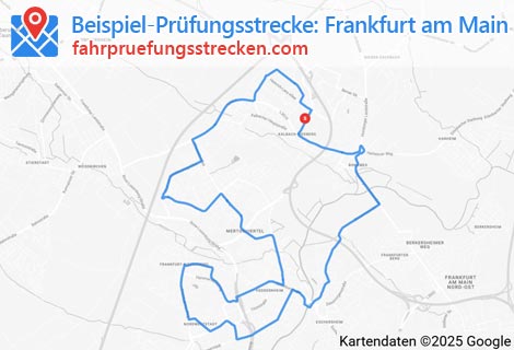 Karte der Fahrprüfungsstrecken in Frankfurt am Main