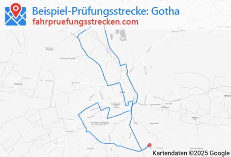 Karte der Fahrprüfungsstrecken in Gotha