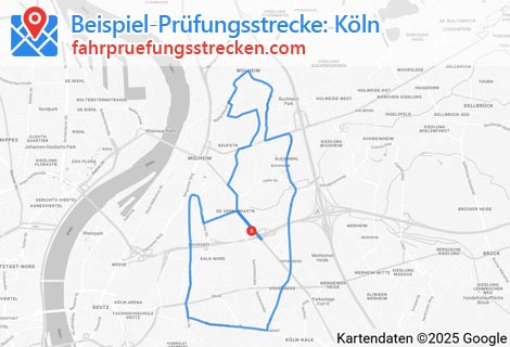 Karte der Fahrprüfungsstrecken in Köln
